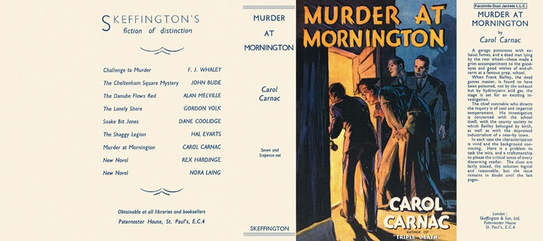 Item #19268 Murder at Mornington. Carol Carnac