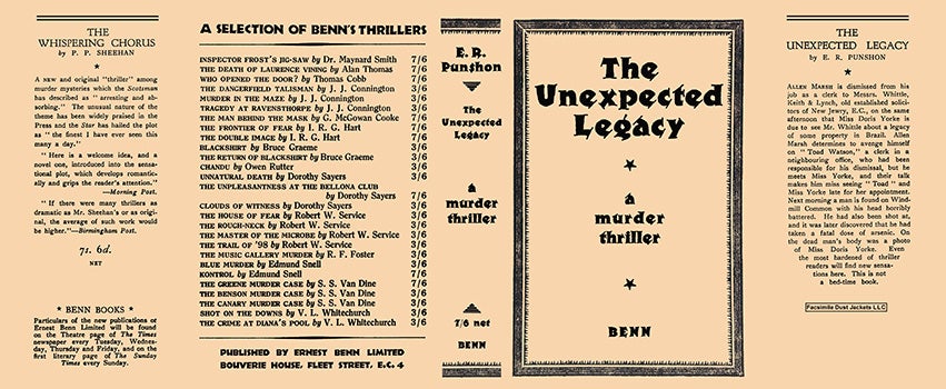 Item #19333 Unexpected Legacy, The. E. R. Punshon.