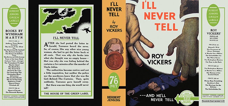 Item #19358 I'll Never Tell. Roy Vickers