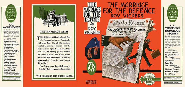 Item #19363 Marriage for the Defence, The. Roy Vickers