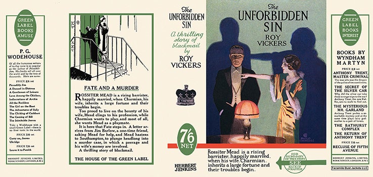 Item #19369 Unforbidden Sin, The. Roy Vickers