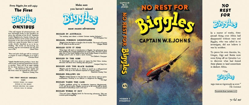 Item #19497 No Rest for Biggles. Captain W. E. Johns