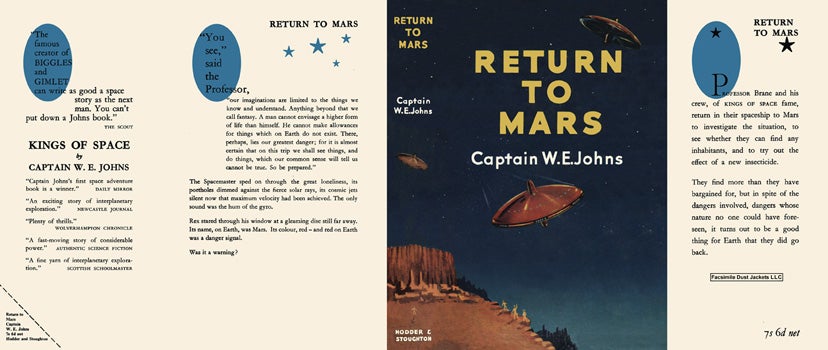 Item #19500 Return to Mars. Captain W. E. Johns