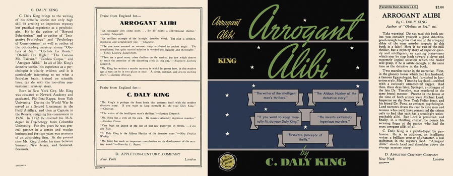 Item #1956 Arrogant Alibi. C. Daly King.