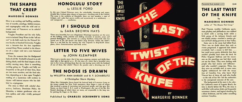 Item #19672 Last Twist of the Knife, The. Margerie Bonner.