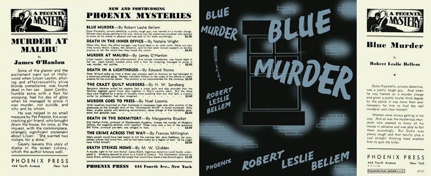 Item #198 Blue Murder. Robert Leslie Bellem