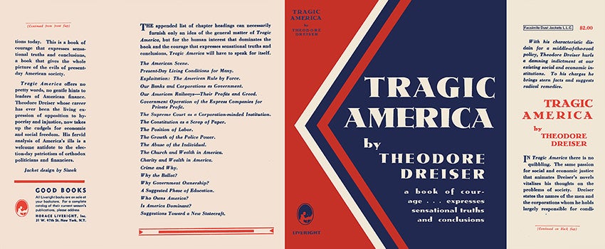 Item #19973 Tragic America. Theodore Dreiser