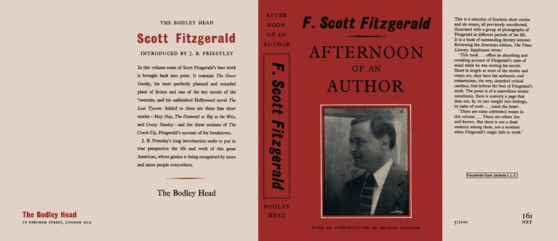 Item #20052 Afternoon of an Author. F. Scott Fitzgerald