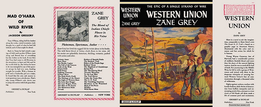 Item #20190 Western Union. Zane Grey