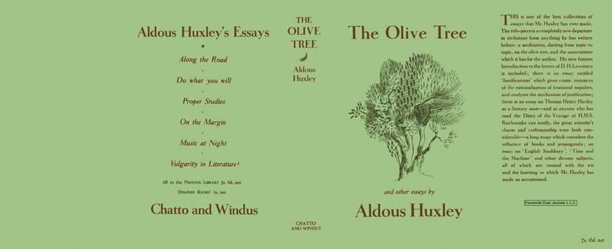 Item #20340 Olive Tree, The. Aldous Huxley