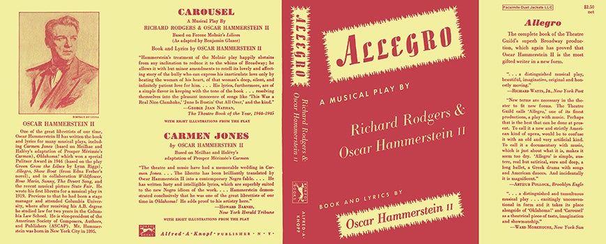 Item #20872 Allegro. Richard Rodgers, Oscar Hammerstein, II