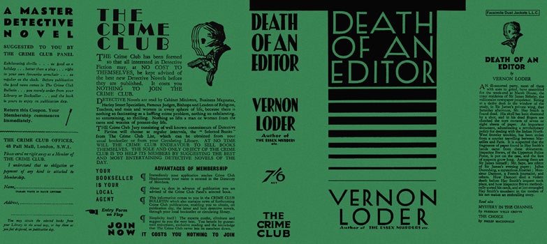 Item #2118 Death of an Editor. Vernon Loder
