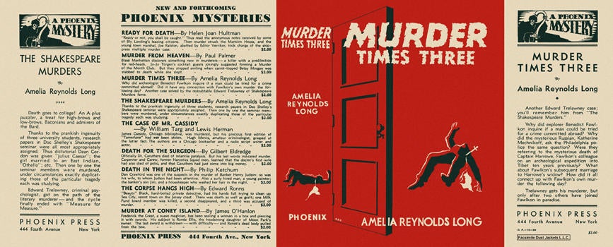 Item #2129 Murder Times Three. Amelia Reynolds Long