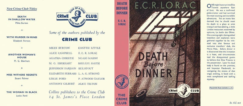 Item #2136 Death Before Dinner. E. C. R. Lorac