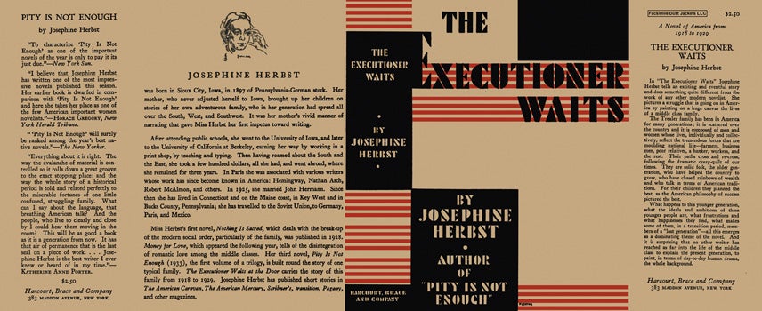 Item #21600 Executioner Waits, The. Josephine Herbst.