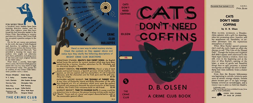 Item #21741 Cats Don't Need Coffins. D. B. Olsen.