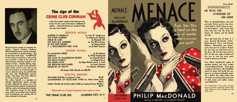 Item #2191 Menace. Philip MacDonald.