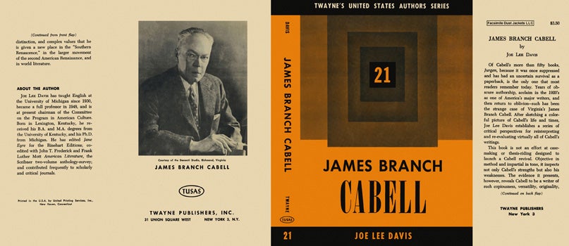 Item #22243 James Branch Cabell. Joe Lee Davis