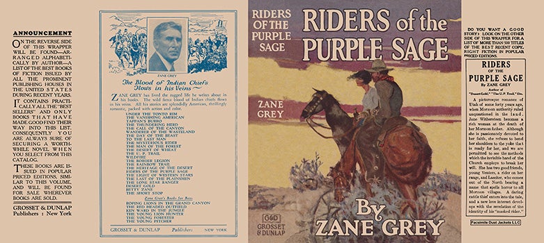 Item #22372 Riders of the Purple Sage. Zane Grey