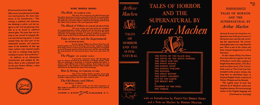 Item #22495 Tales of Horror and the Supernatural. Arthur Machen