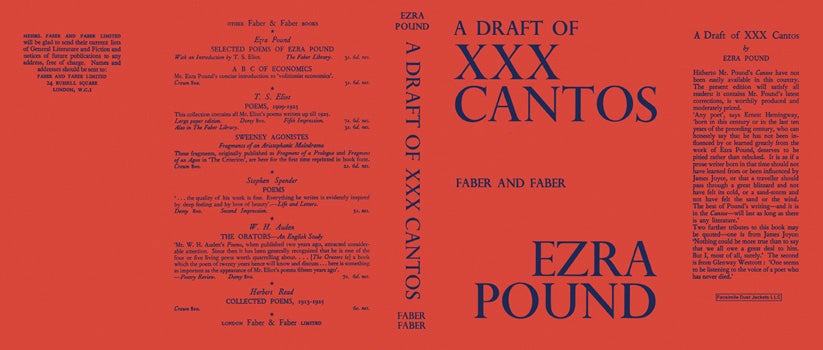 Item #22640 Draft of XXX Cantos, A. Ezra Pound