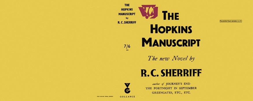 Item #22720 Hopkins Manuscript, The. R. C. Sherriff