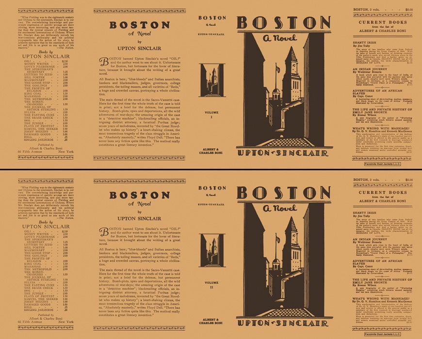 Item #22738 Boston (Volumes 1 and 2). Upton Sinclair