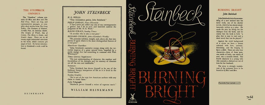 Item #22777 Burning Bright. John Steinbeck