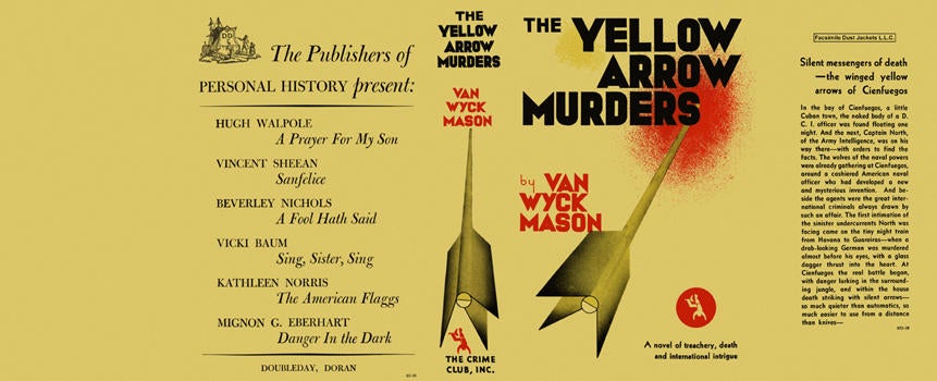 Item #2310 Yellow Arrow Murders, The. Van Wyck Mason