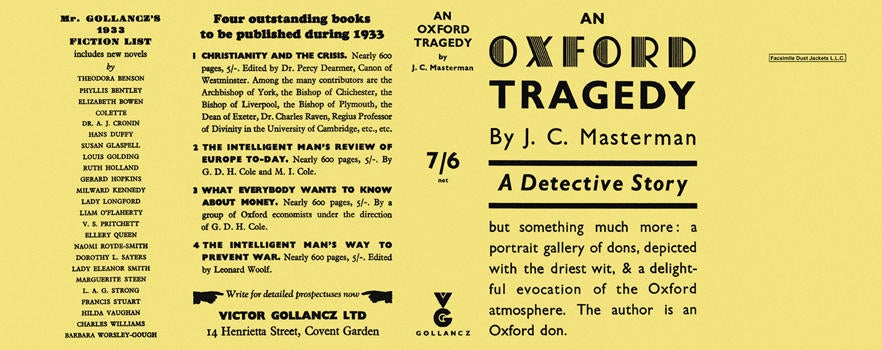 Item #2311 Oxford Tragedy, An. J. C. Masterman.