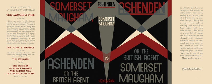 Item #2315 Ashenden, or The British Agent. W. Somerset Maugham.