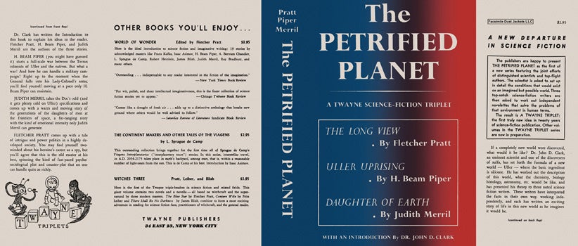 Item #23230 Petrified Planet, The. Fletcher Pratt, H. Beam Piper, Judith Merril