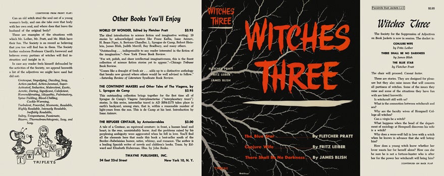 Item #23272 Witches Three. Fletcher Pratt, Fritz Leiber, James Blish.