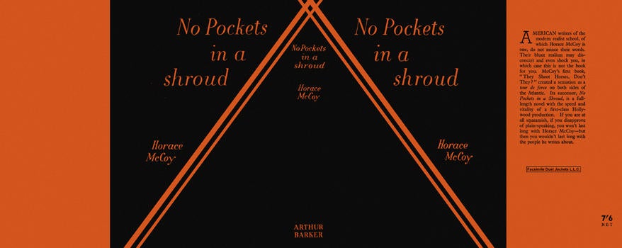 Item #2344 No Pockets in a Shroud. Horace McCoy