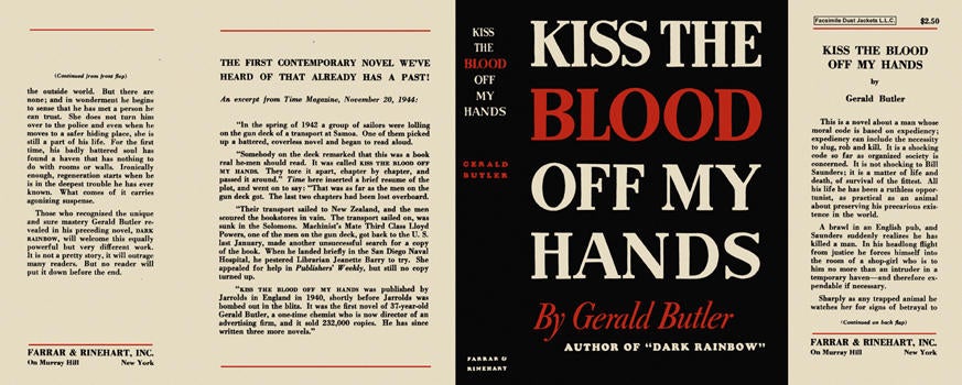 Item #23543 Kiss the Blood Off My Hands. Gerald Butler