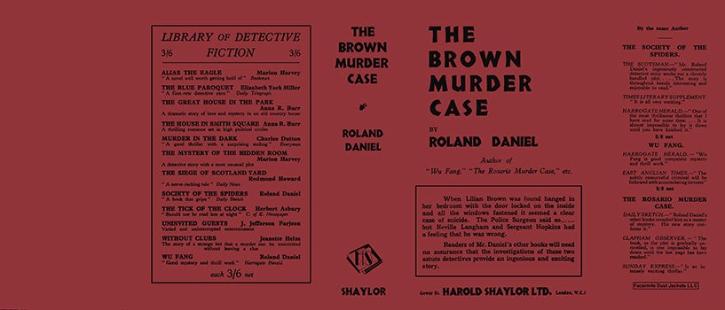 Item #23738 Brown Murder Case, The. Roland Daniel