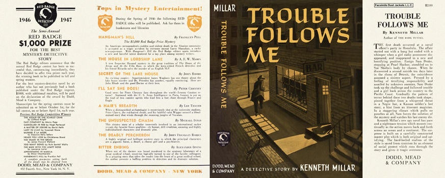 Item #2374 Trouble Follows Me. Kenneth Millar.