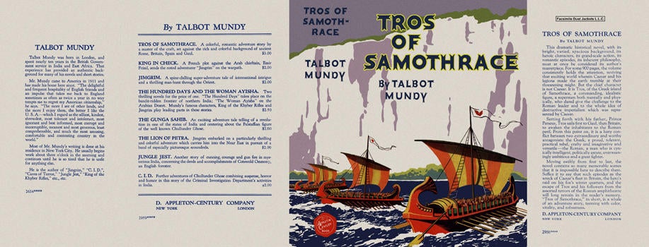 Item #2443 Tros of Samothrace. Talbot Mundy.