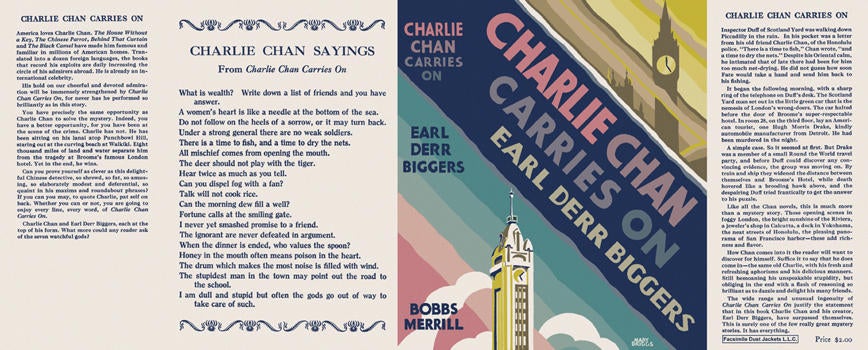 Item #246 Charlie Chan Carries On. Earl Derr Biggers