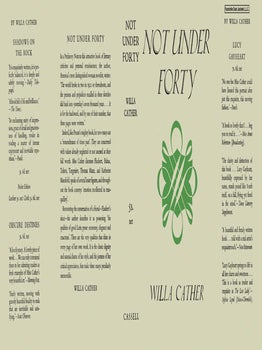 Not Under Forty. Willa Cather.