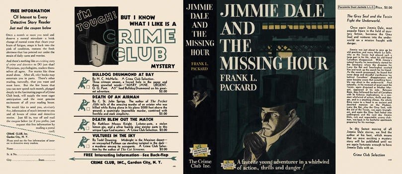 Item #2492 Jimmie Dale and the Missing Hour. Frank L. Packard.