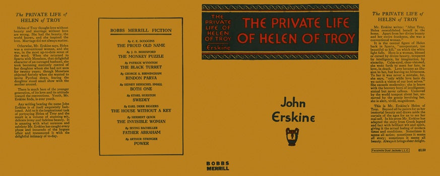 Item #25168 Private Life of Helen of Troy, The. John Erskine.