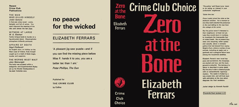 Item #25207 Zero at the Bone. Elizabeth Ferrars.