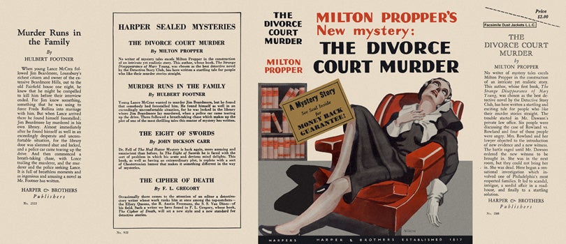 Item #2591 Divorce Court Murder, The. Milton Propper