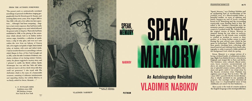 Item #26012 Speak, Memory. Vladimir Nabokov