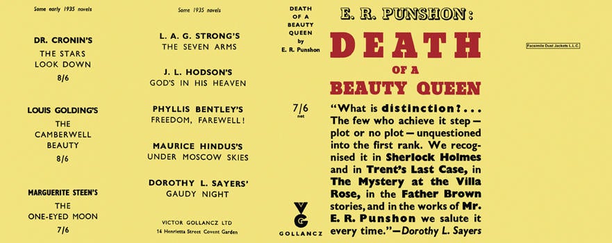 Item #2605 Death of a Beauty Queen. E. R. Punshon