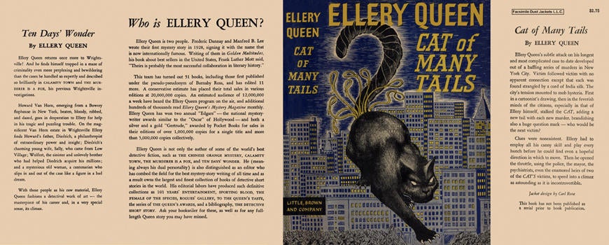 Item #2618 Cat of Many Tails. Ellery Queen.
