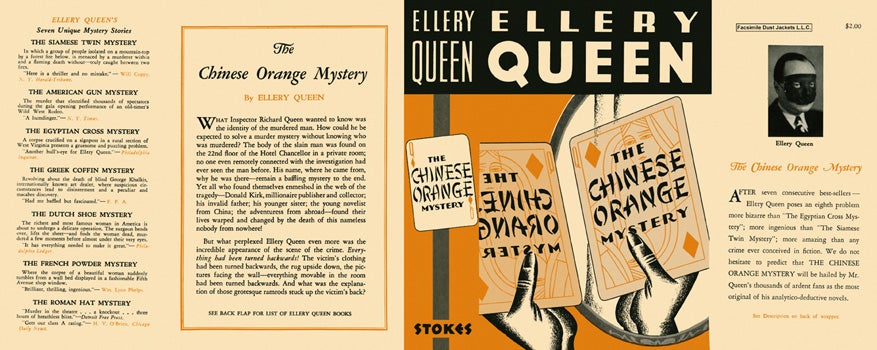 Item #2619 Chinese Orange Mystery, The. Ellery Queen.