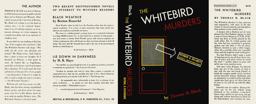 Item #262 Whitebird Murders, The. Thomas B. Black.