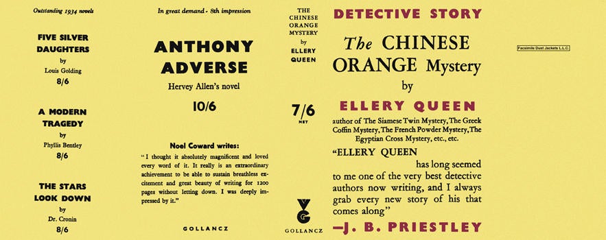 Item #2620 Chinese Orange Mystery, The. Ellery Queen.